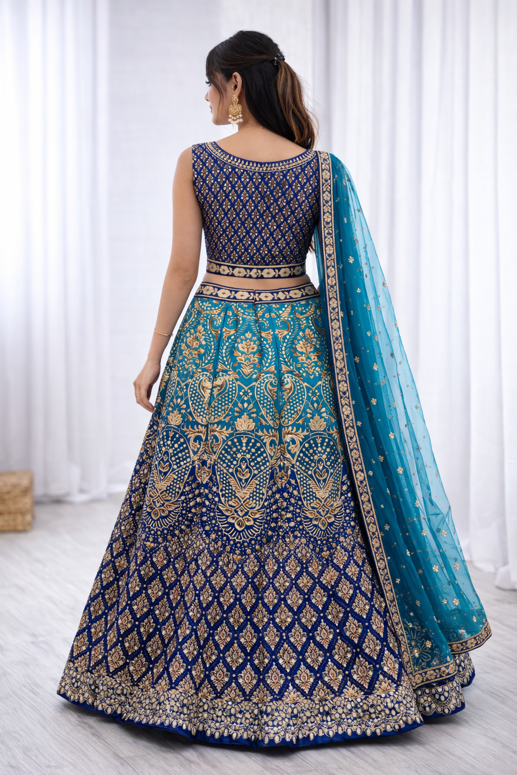 Women’s Designer Blue Lehenga Choli with Dupatta | Party & Wedding Wear