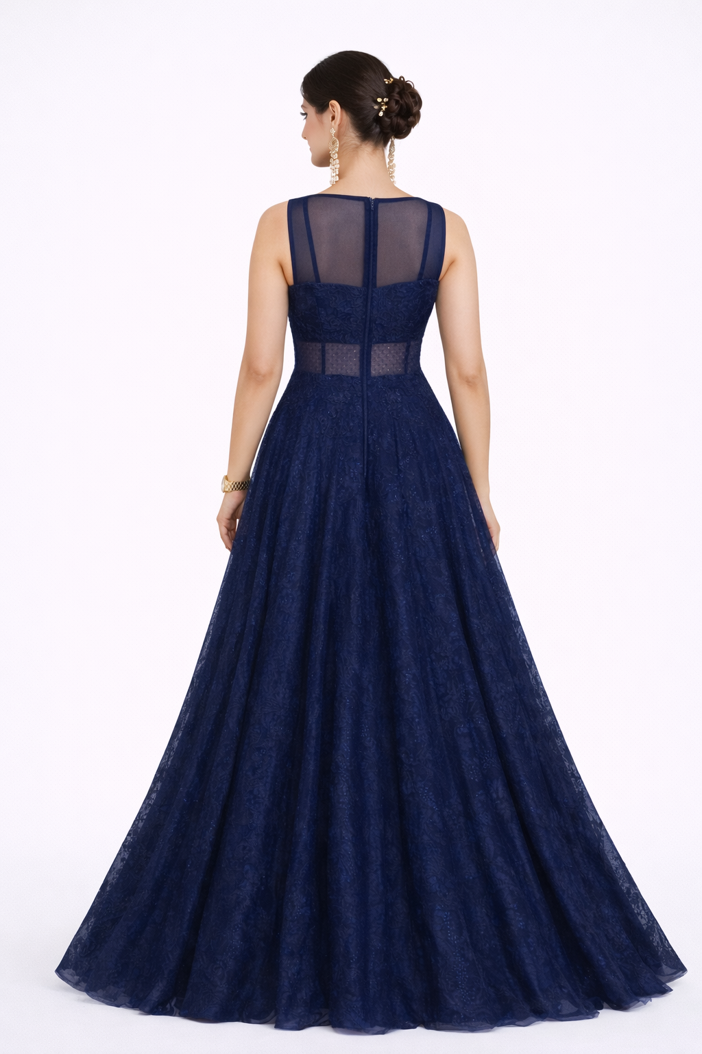 Women’s Designer Navy Blue Party Wear Gown