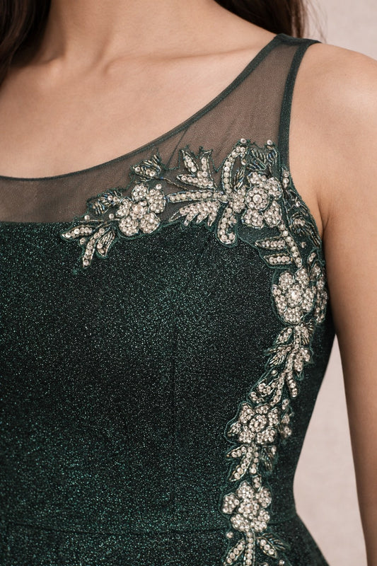 Dark Green Party Wear Gown for Women | Elegant Long Ethnic Dress